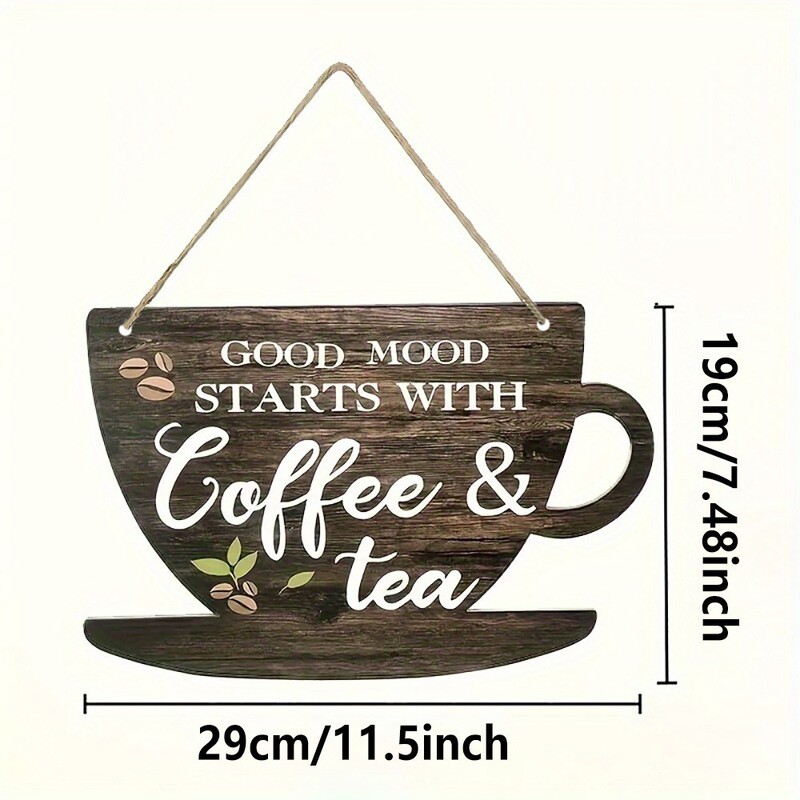 Spot Wooden Hanging Sign Retro Kitchen Door Sign Coffee Cup Wooden Hanging Sign Creative Hanging Coffee Shop Wooden Sign