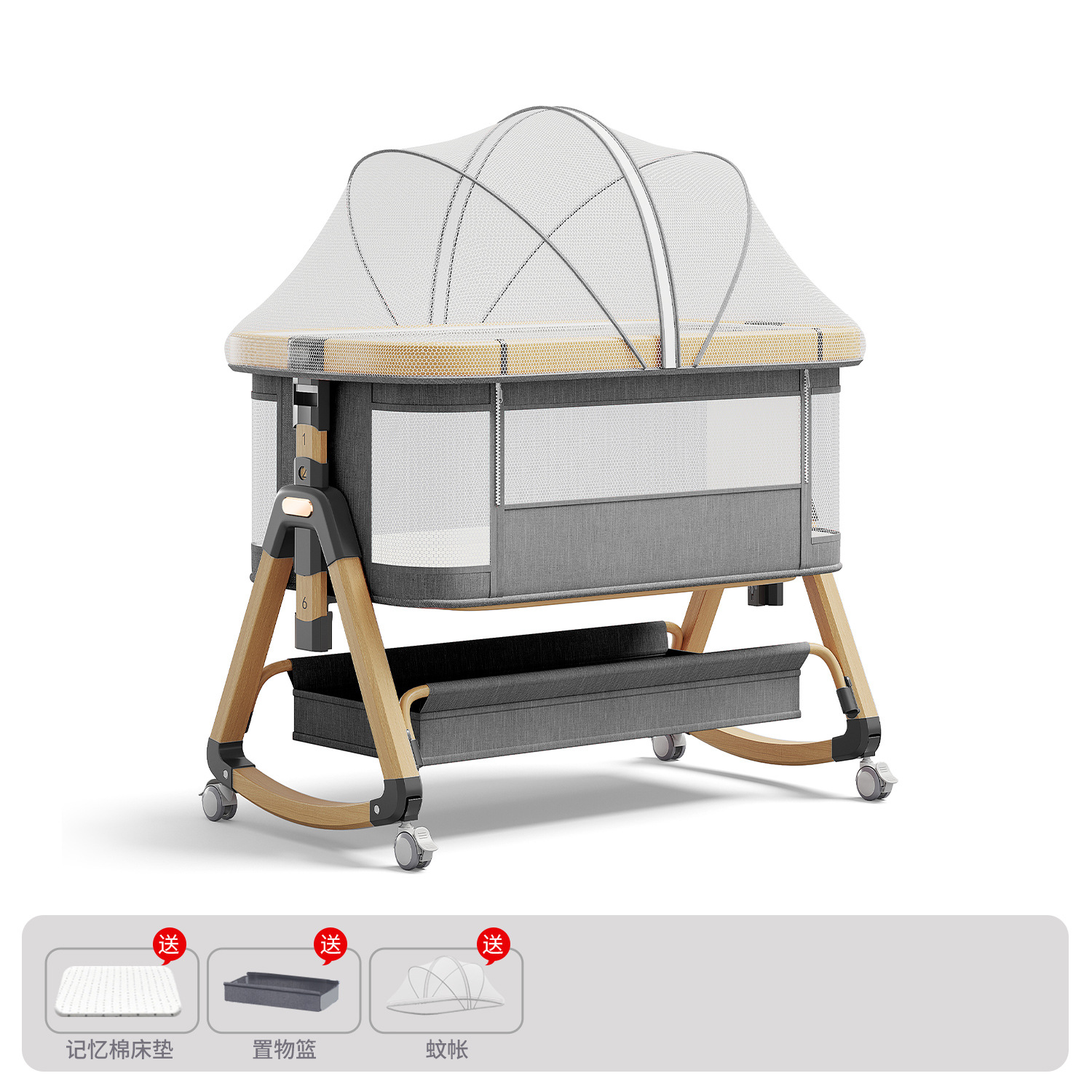 Cama de aleación de aluminio móvil portátil cuna cama plegable multifuncional bb cama recién nacida cama de empalme