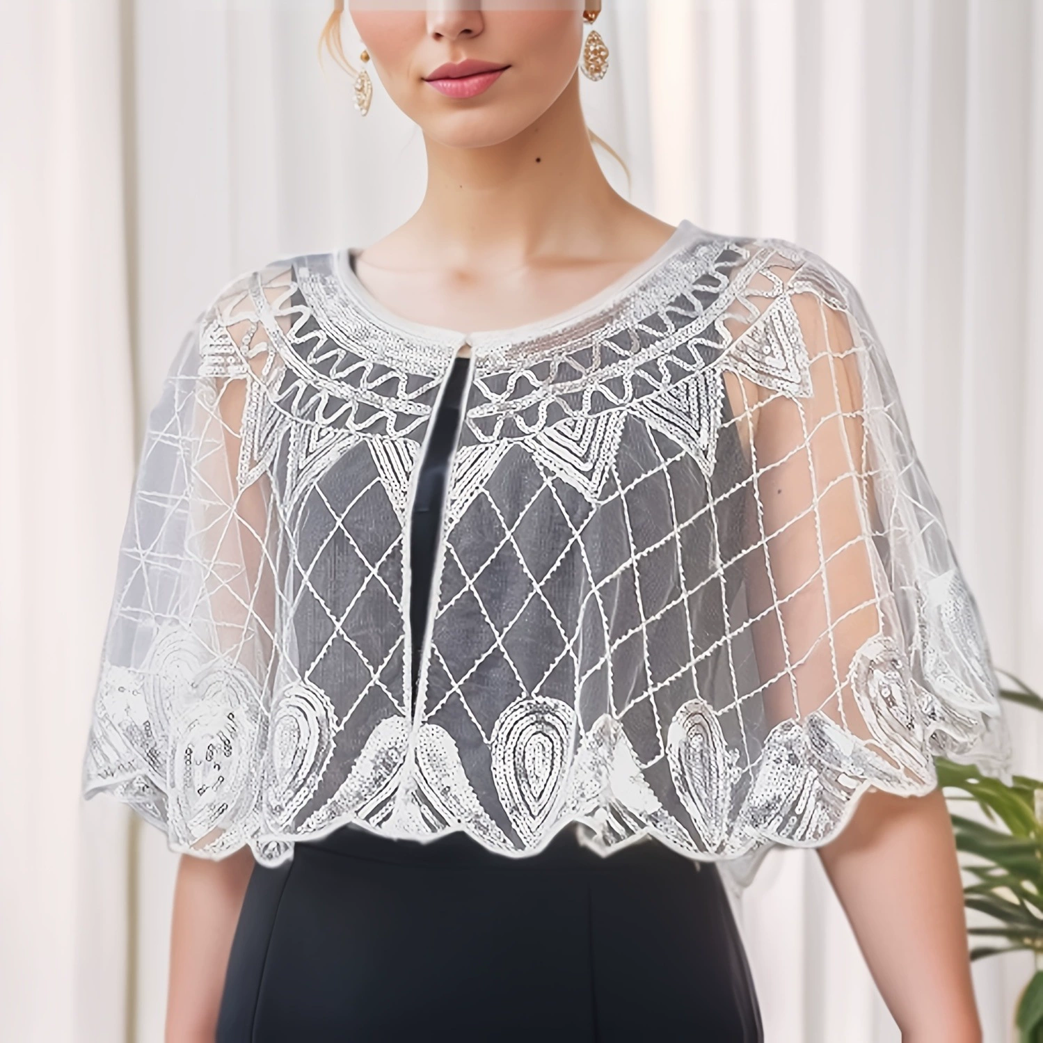 Трансграничная новая сетчатая пряжа с блестками шаль выпускное платье плащ cheongsam