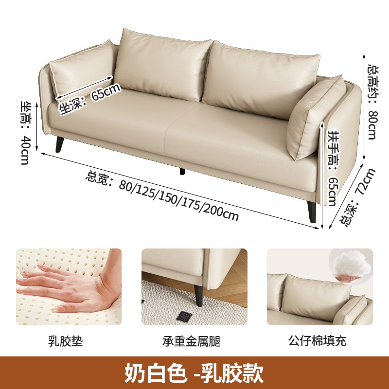 轻奢皮沙发客厅2025新款小户型出租房双三人网红公寓现代简约沙发|undefined