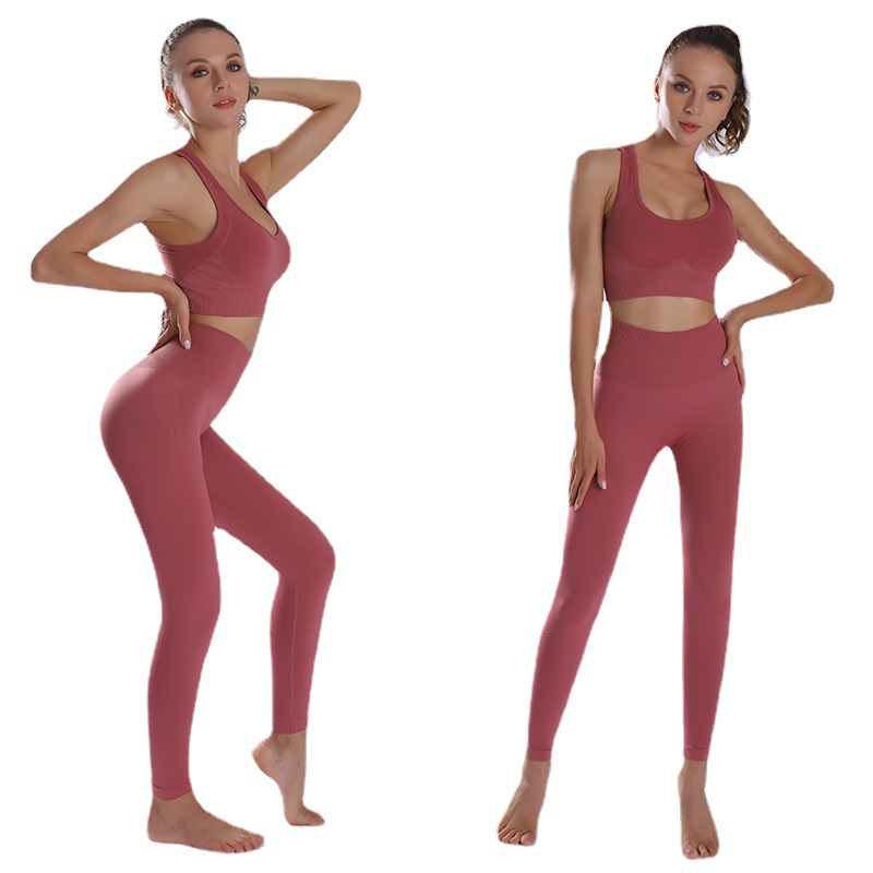 歐美風(fēng)純色lulu瑜伽套裝女跨境專供運(yùn)動(dòng)文胸高腰提臀運(yùn)動(dòng)健身套裝