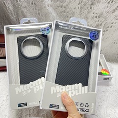 マグネット式ケブラー適用ファーウェイmatex5携帯ケース折りたたみ炭素繊維紋600DmateX6フリップカバースマート