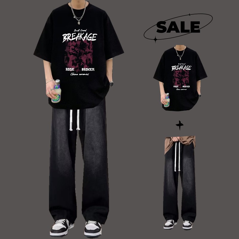 [two-piece set] brea black + jeans