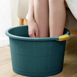 家用泡脚桶 加高过小腿塑料洗脚盆 按摩厚足浴神器保温养生大深桶