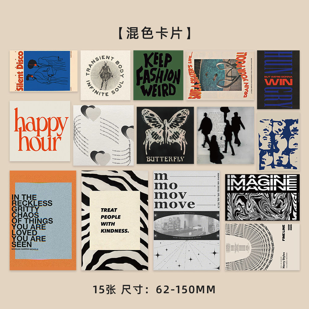 Colección de cientos de tarjetas de postal, estilo ins, estilo anime japonés, estilo retro, arte festivo, suministros culturales y creativos