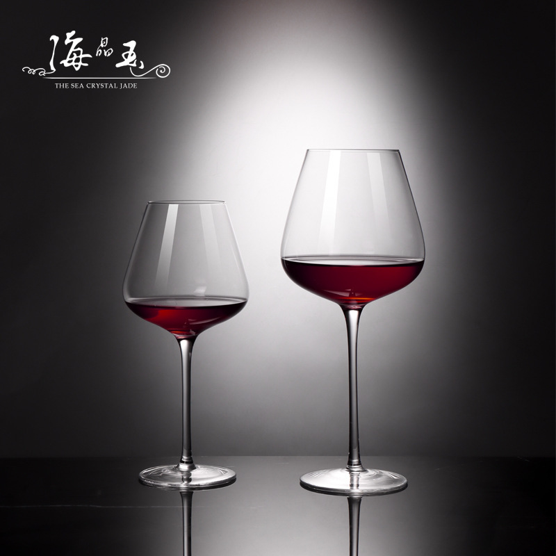 Vidrio de cristal de lujo de alto pie de gran capacidad de vidrio transparente de vino tinto ins copa de vino blanco copa de borgoña hecha a mano