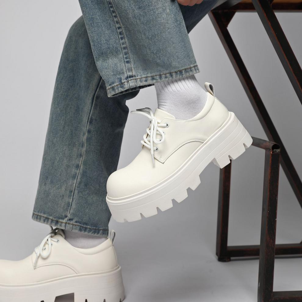 Chaussures en cuir décontractées pour hommes ShoeVault Cleanfit New Fashion Derby style britannique à gros orteil_voghion.com