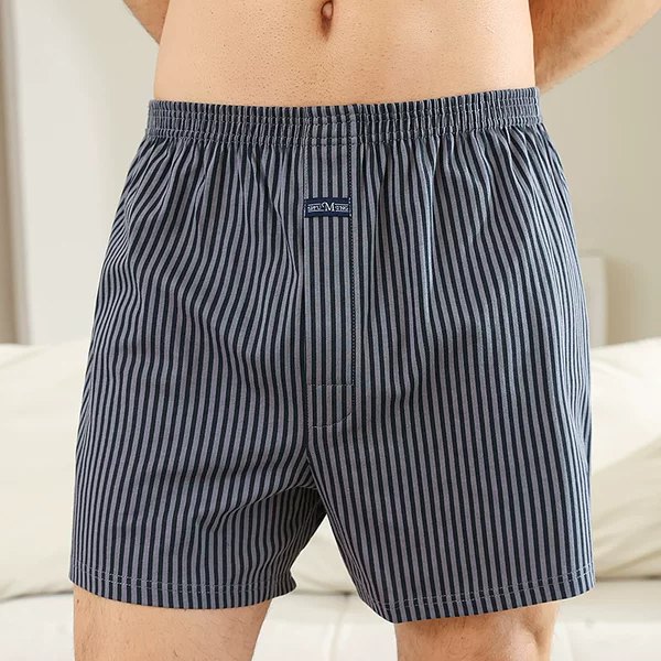 Arrow Pants Men's Pure Cotton High-Waisted Loose Boxer Briefs Large Size Boxer Briefs Home Shorts Men's Pajama Pants