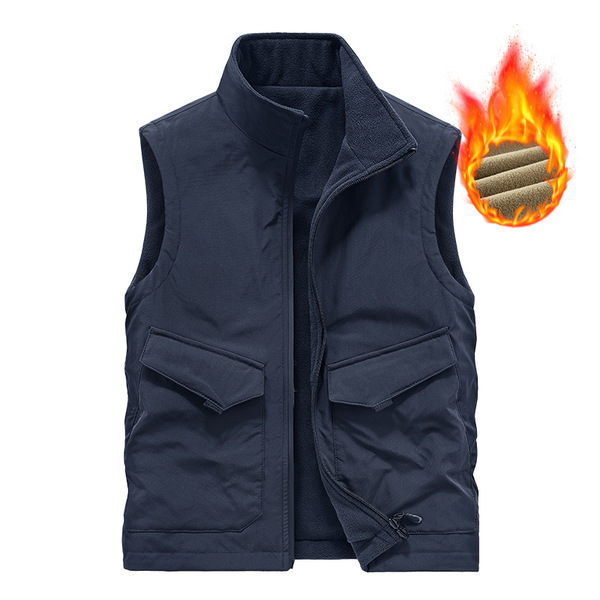 Double-sided demi-season warm vest for leisure