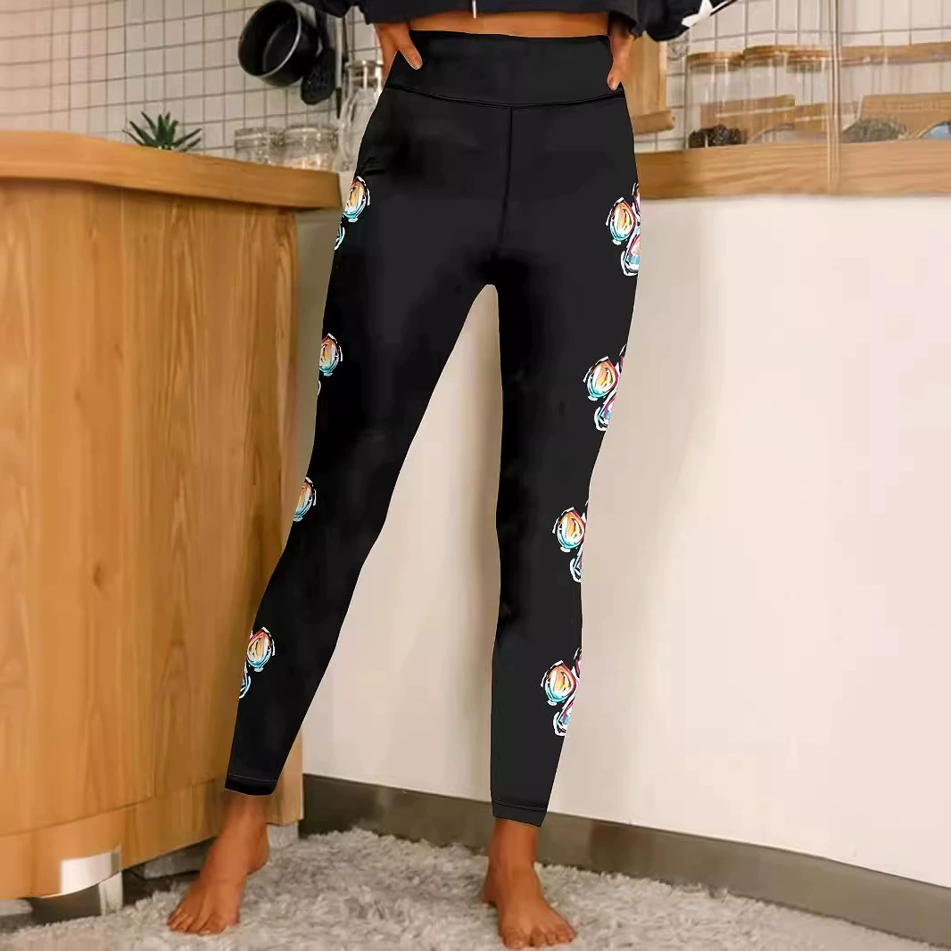 Трансграничные Amazon европейские и американские женские весенние и летние новые темпераментные элегантные узкие брюки с принтом