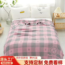 竹纤维毛巾被 双层冷感毯水洗夏凉毯毛巾毯双人春夏午休毯批发