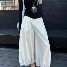 【现货+险】欧货款镂空蕾丝花边设计感阔腿灯裤九分裤其它