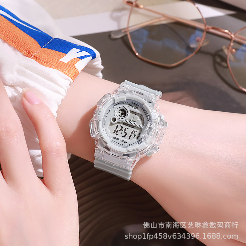 Unicorn watch female student junior high school student glacier white girl ins high-looking sports electronic watch