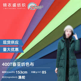 现货400T春亚纺色布 30D平纹全涤羽绒服棉服夹克户外服涤纶面料