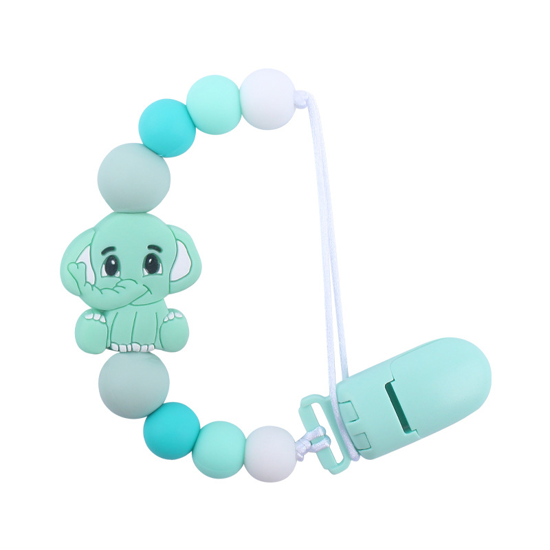 Bebé chupete cadena bebé creativo dibujos animados animal elefante silicona mordedura molar anti-gota cadena Nuevo