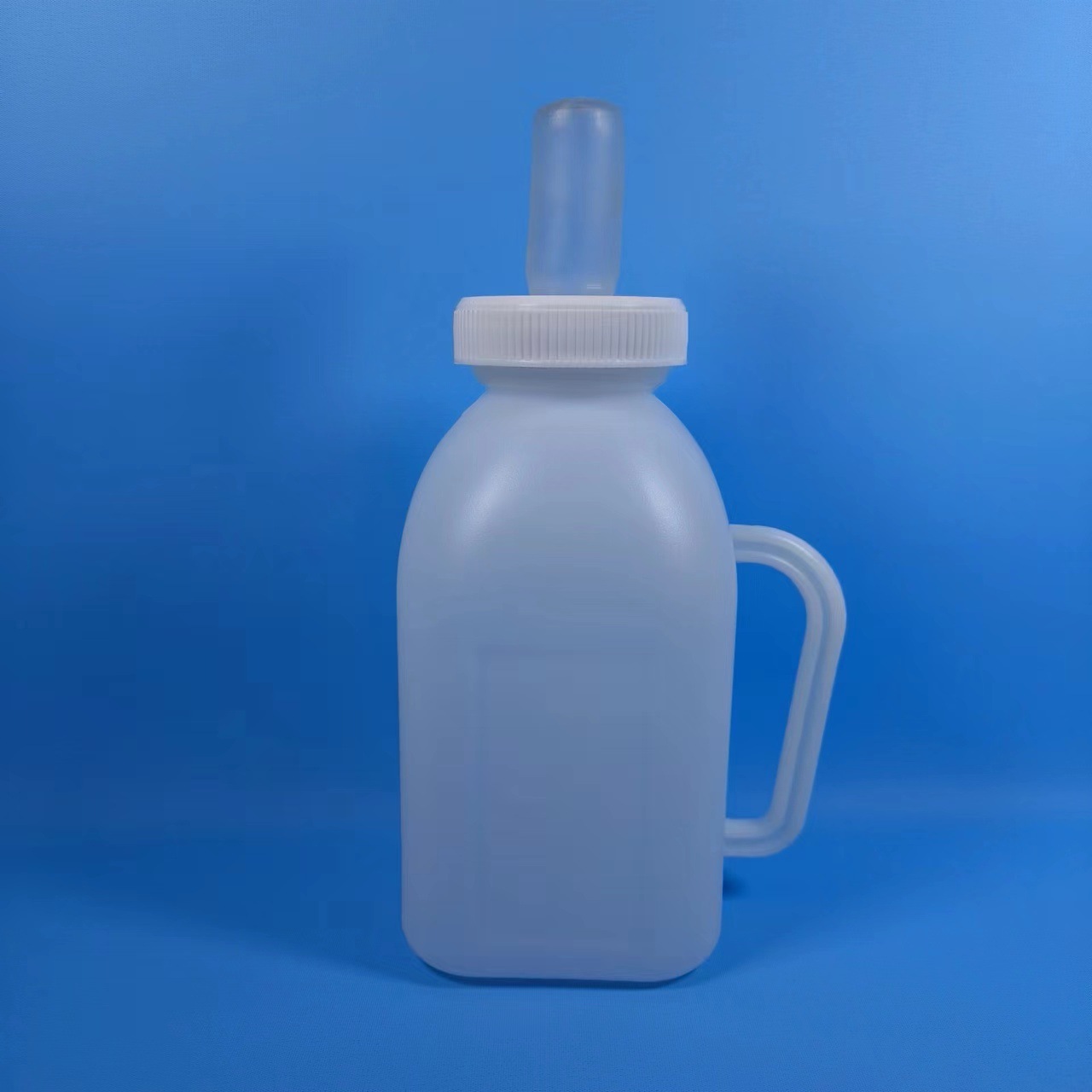2L 2L veterinaria ternero botella de alimentación cabeza de leche de goma rojo pezón vaca botella de alimentación mango sólido botella de alimentación de gran capacidad