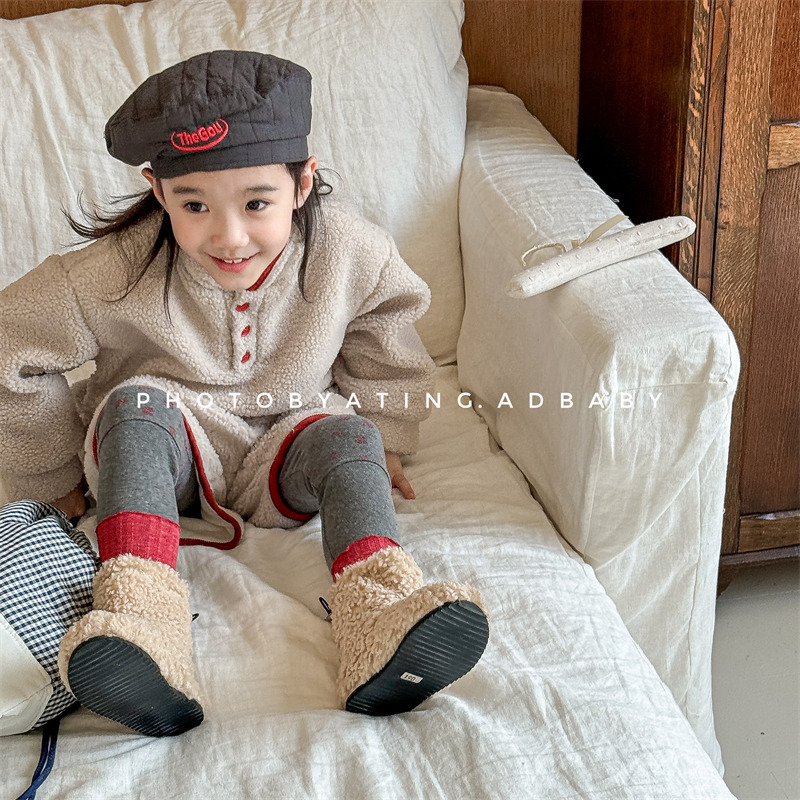 2024秋冬服子供服韓国版子羊毛セット女の子冬服ズボンジャケット2点セット5623