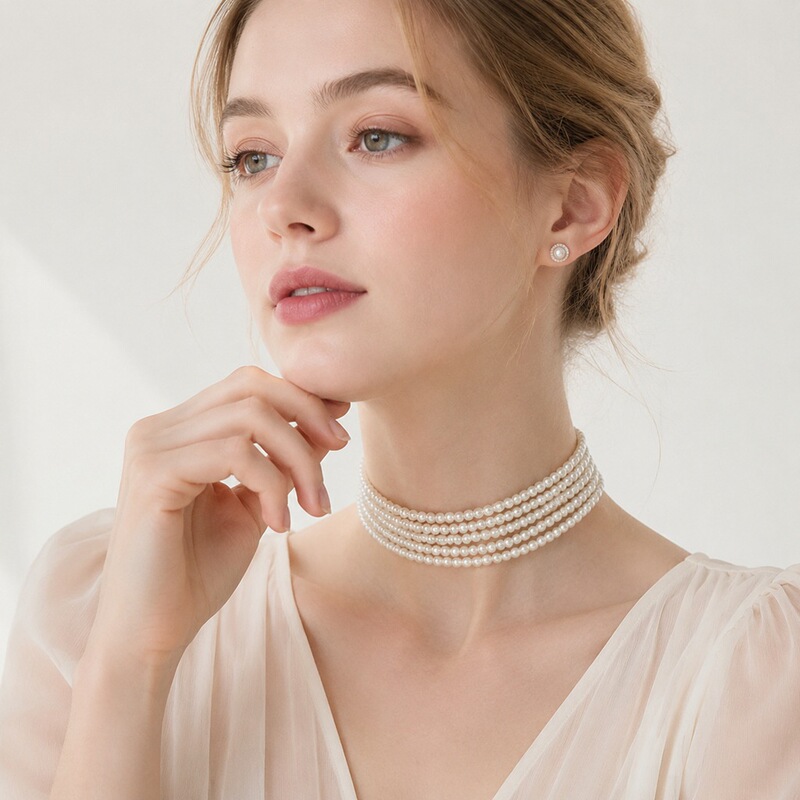 European and American fashion cross-border jewelry bohemian style multi-layer necklace three-layer five-layer small pearl necklace European and American fashion cross-border jewelry bohemian style multi-layer necklace three-layer five-layer small pearl necklace