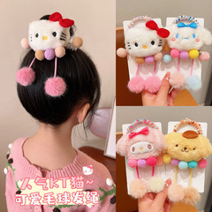 クロミヘアバンド子供用ヘッドバンドかわいいサンリオウール漫画ゴムバンド女の子ポニーテールボールヘアアクセサリー