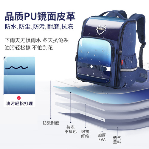 New British-style children's space-themed primary school backpack with ergonomic support, weight reduction, integrated design, durable Oxford fabric, waterproof, drop-shipped