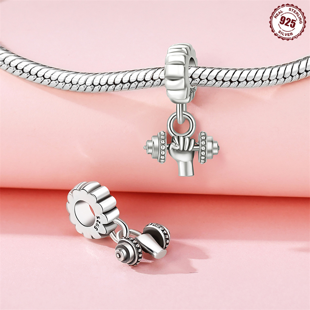 1 Piece 925 Sterling Silver Heart Shape Basketball Anchor Pendant display picture 20