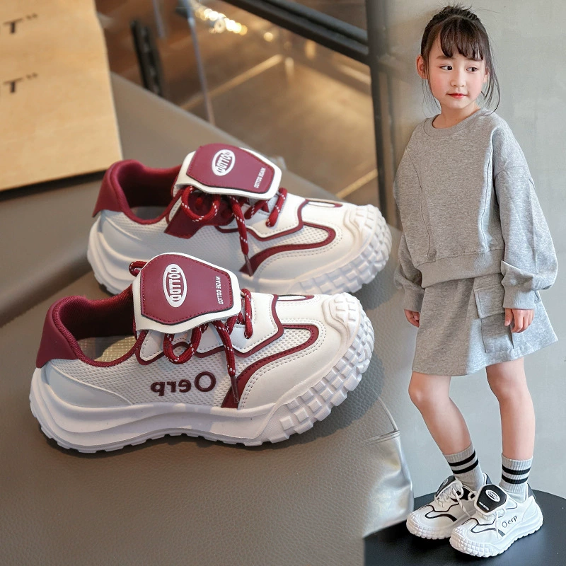 Детские спортивные кроссовки весна-осень 2025, новые сетчатые повседневные кроссовки, кроссовки для папы, дышащие, лёгкие, школьные, белые детские кроссовки