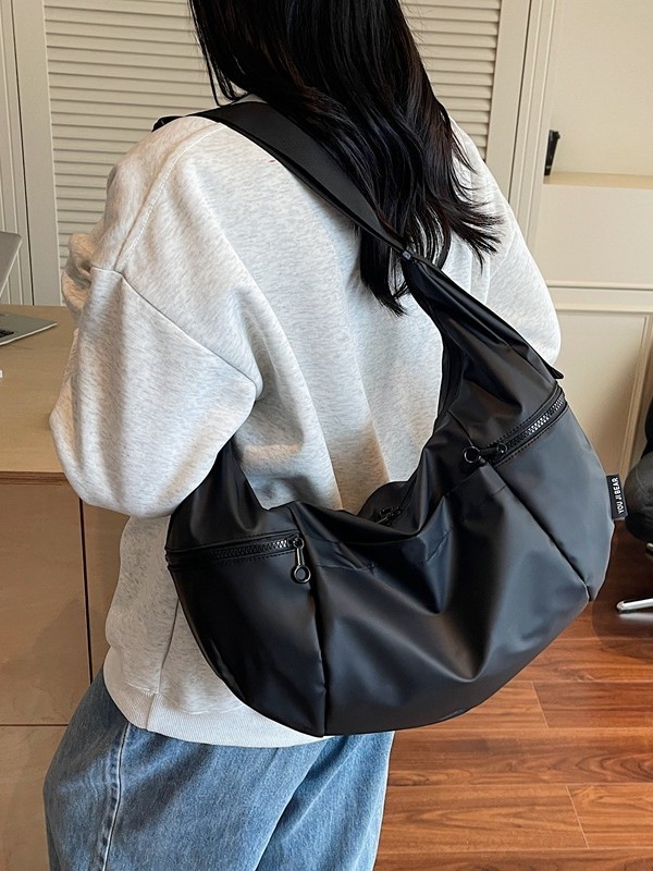 外单时尚包包女式2025新款休闲托特包大容量百搭单肩包斜挎饺子包|undefined