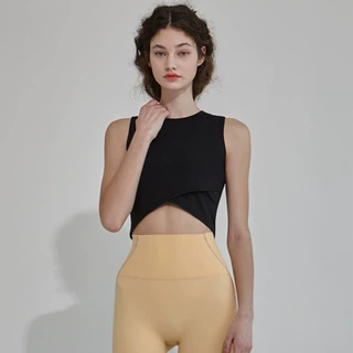 2026新款瑜伽服背心女舒适健身上衣交叉时尚无袖跑步修身运动背心