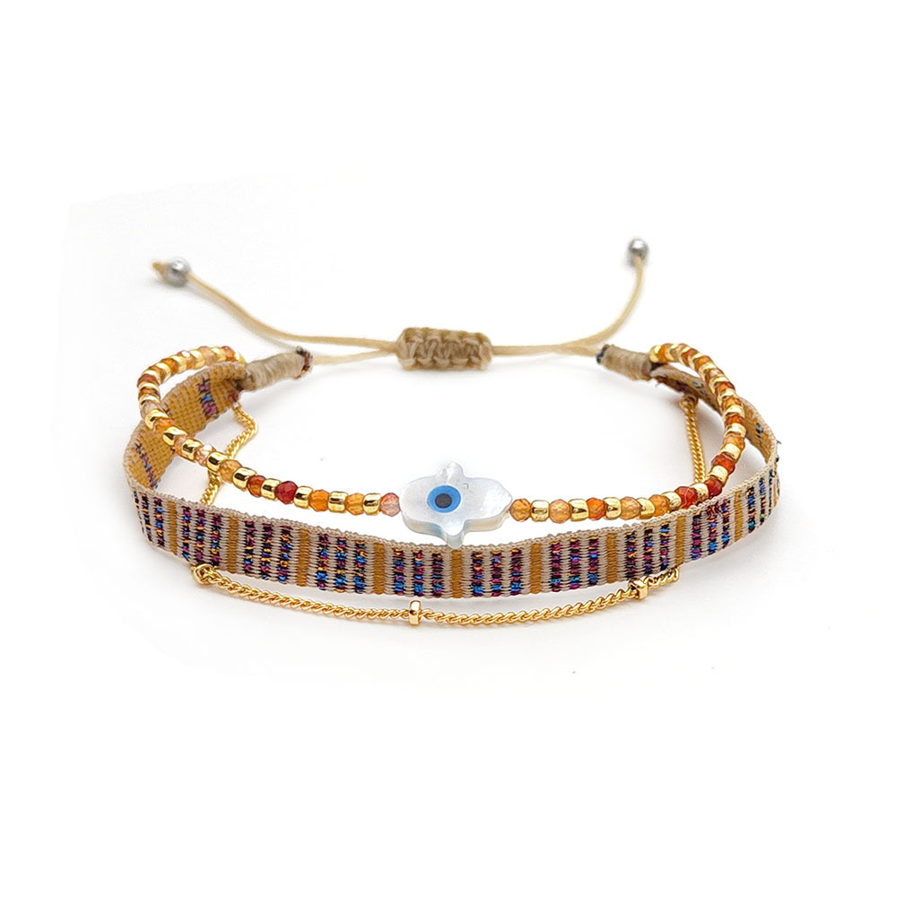 6g Weight Bracelets Classification 1 Piece Quantity Daily, Street Occasion Polyester cotton, Seed Bead, Copper Material Devil's Eye, Palm Pattern Women's Gender Beaded, Knitting Design IG Style, Casual, Retro Style IG Style Casual Retro Devil's Eye Palm Polyester Cotton Seed Bead Copper Beaded Knitting Women's Bracelets 11