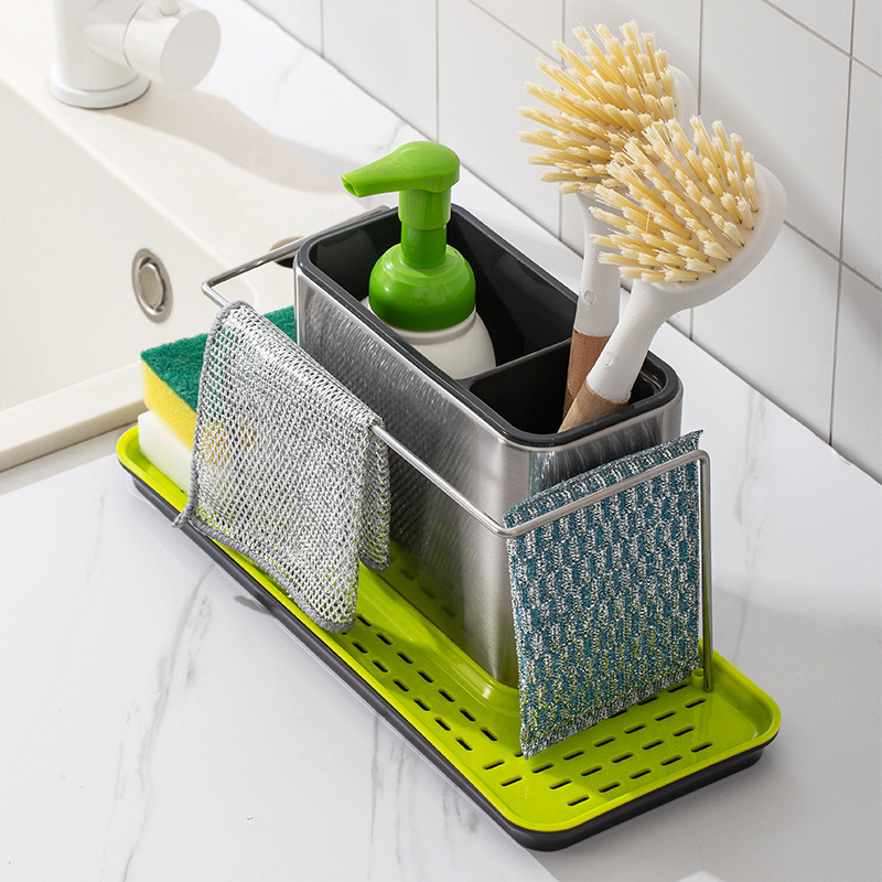 キッチン排水ラック収納ラックカウンタートップ食器洗い機ハンドソープスポンジシンクナイフフォーク箸スプーンキッチン用品収納ラック|undefined