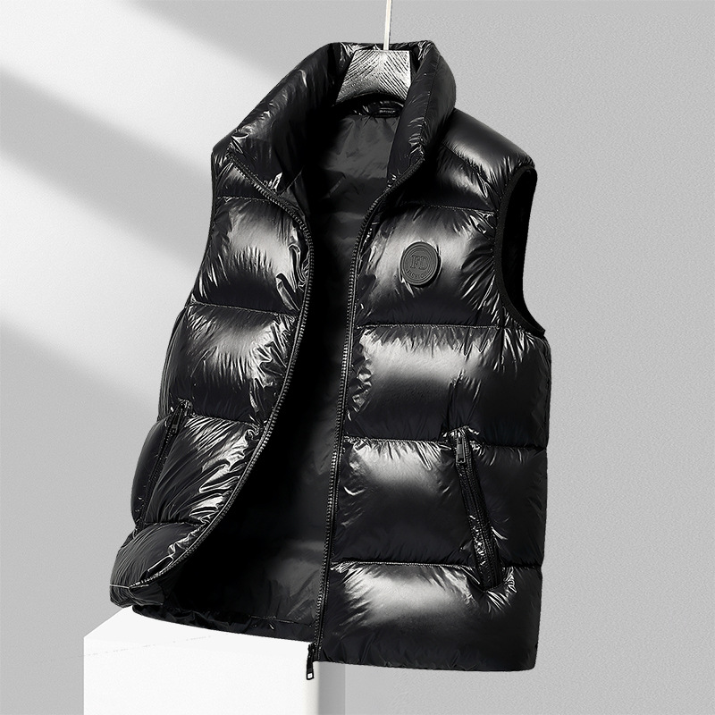 새로운 국가 표준 90% 벨벳 스탠드 칼라 두꺼운 다운 조끼 빵 민소매 조끼 겨울 젊고 중년 남성 재킷