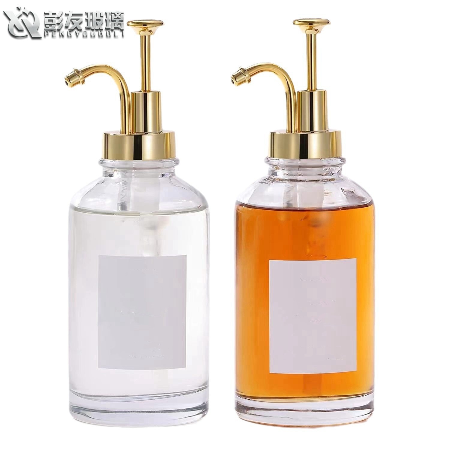 廠家直供糖漿玻璃瓶500ml按壓咖啡糖漿分配器乳液瓶洗手液糖漿瓶