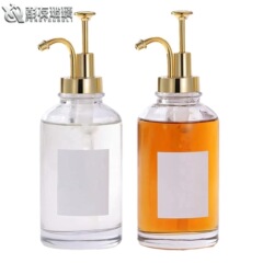 廠家直供糖漿玻璃瓶500ml按壓咖啡糖漿分配器乳液瓶洗手液糖漿瓶