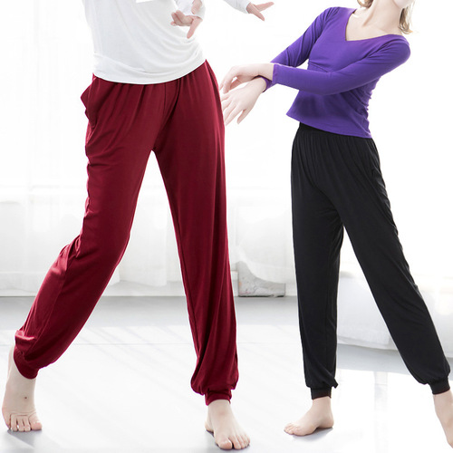 Dance practice clothing for women modern square folk dance modal small feet harem body yoga long pants for adults
