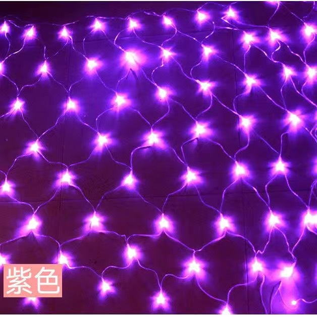 Luces de malla LED luces de la red de pesca luces de Año Nuevo luces intermitentes decoración de cadenas en todo el cielo red estrella césped Net árbol al aire libre impermeable al por mayor