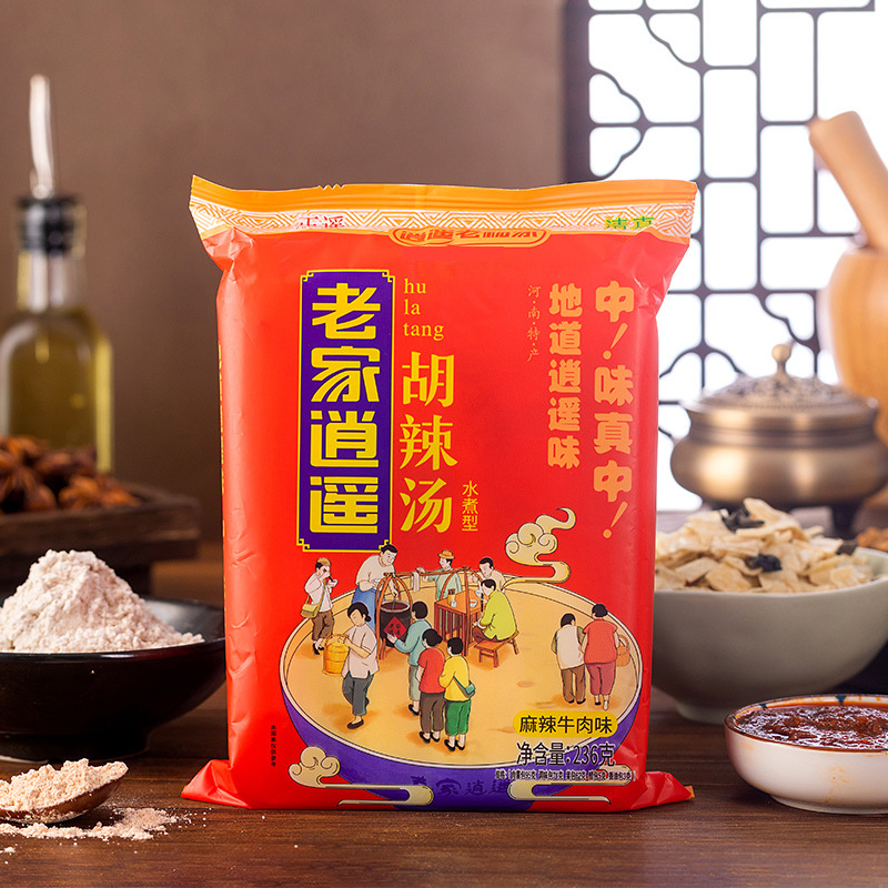 厂家直供逍遥老杨家胡辣汤河南特产方便汤胡辣汤料包236g袋装批发