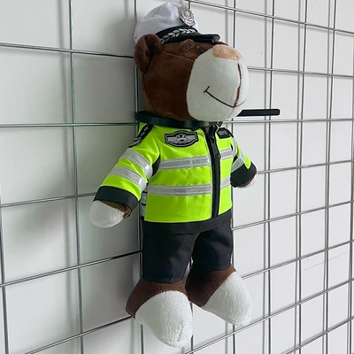 Motosiklet dəbilqələri | travel trunk decoration rally - height-28cm-white-cap-traffic-police-bear