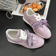 双鞋带轻便德训鞋女2025年春季新款运动时尚休闲鞋透气小众阿甘鞋