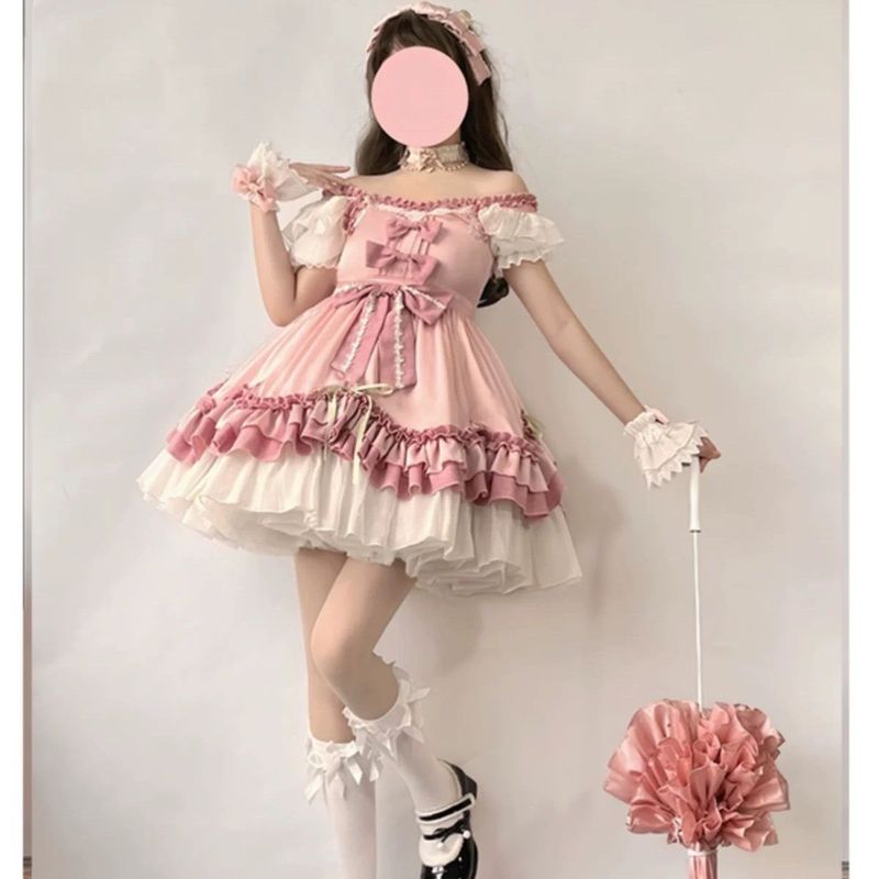 ピンクのかわいいロリータフラワーウェディング優しいドレスロリータソフトガールプリンセススタイルプリンセスドレス東南アジア|undefined
