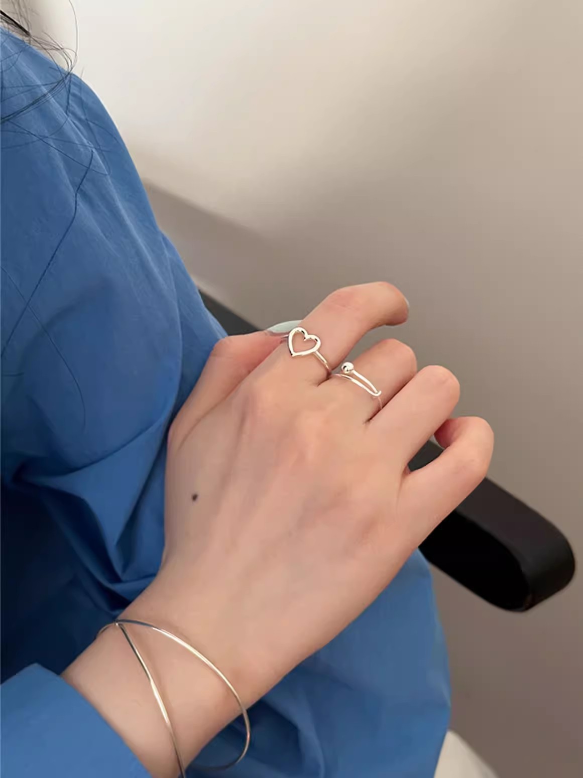 2g Weight Rings Classification Adjustable Ring Size 1 Piece Quantity Holiday, Tea Party Occasion 925 Sterling Silver Material Geometric Pattern All Seasons Season Women's Gender Elegant, Simple Style Style 1 Piece 925 Sterling Silver Geometric Rings 5