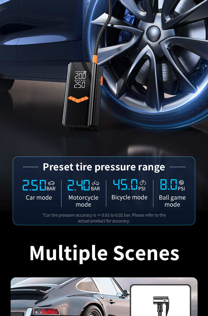 Jump Starter is a cross-border car emergency starting power supply all-in-one device with an air pump and portable car power bank