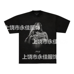 Cross-Border Beauty Tate Photo Hoodie Digital Printing Short-Sleeved New Niche Trendy Brand Women's Portrait Trendy Brand