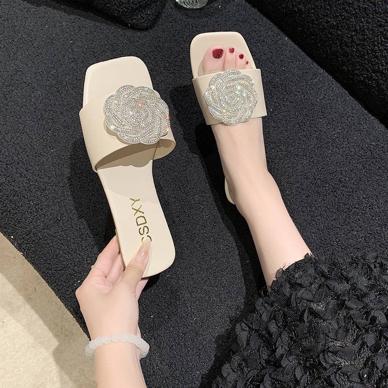 Women's Elegant Floral Open Toe Slides Slippers display picture 2