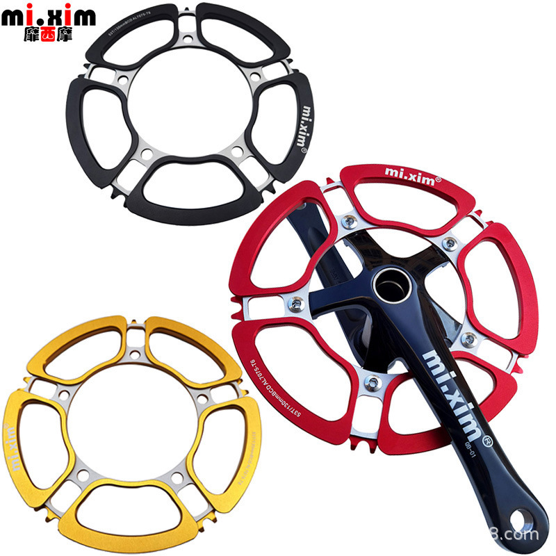 Mi.xim petal de carretera BMX coche plegable hueco disco de dientes 53T con eje central