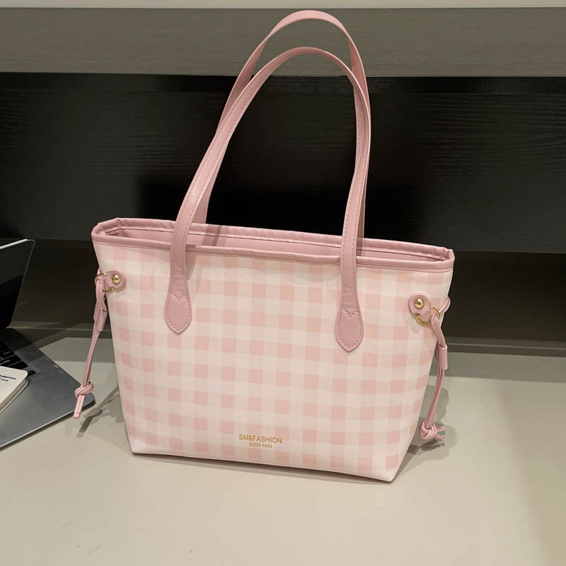 Este año popular nicho bolso a cuadros mujeres 2025 nueva moda versátil bolso de hombro de gran capacidad bolso de viaje