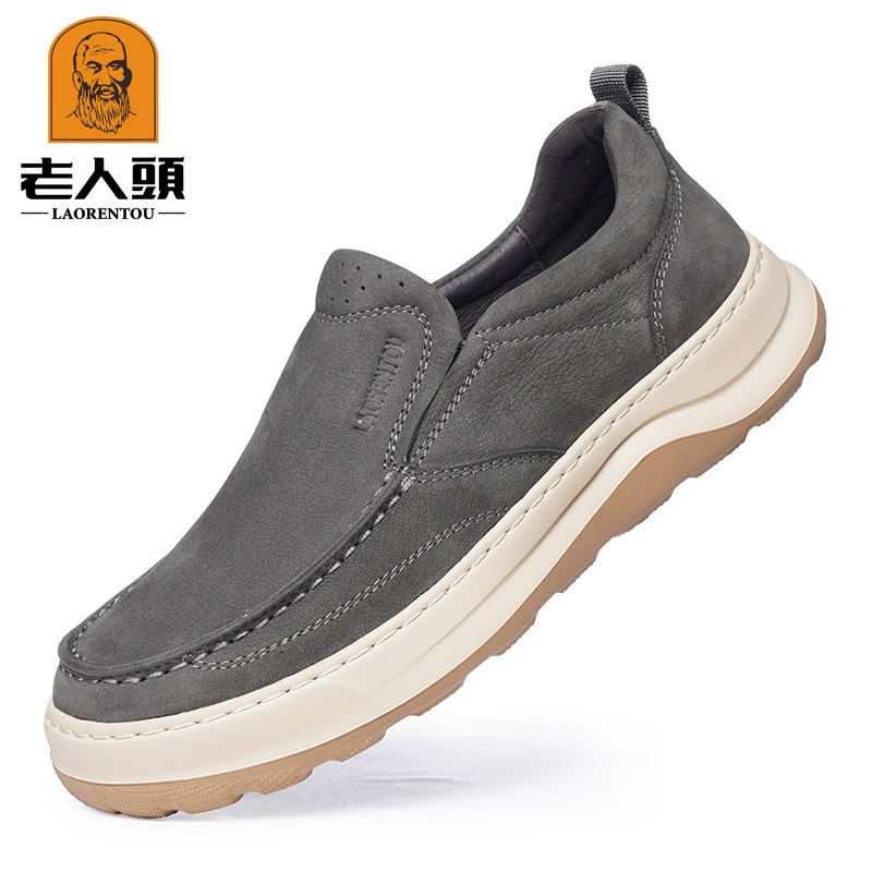 Новые весенне-летние мужские туфли из мягкой кожи на легкой подошве, удобные и модные молодые мужские кожаные туфли для ленивого вождения, легкие 383615