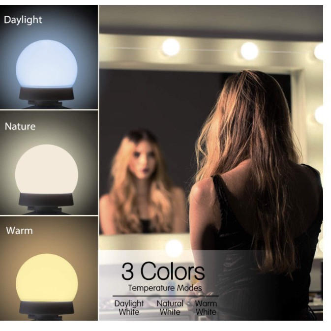 Espejo transfronterizo faro LED maquillaje luz giratoria bobinado atenuación color mezcla maquillaje espejo relleno luz aparador 10 bombillas