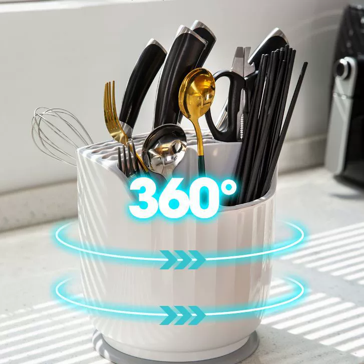Kitchen rotating knife rack on the table of multi -functional chopsticks, chopsticks cylinder knife holder integrated storage box home kitchen shelf