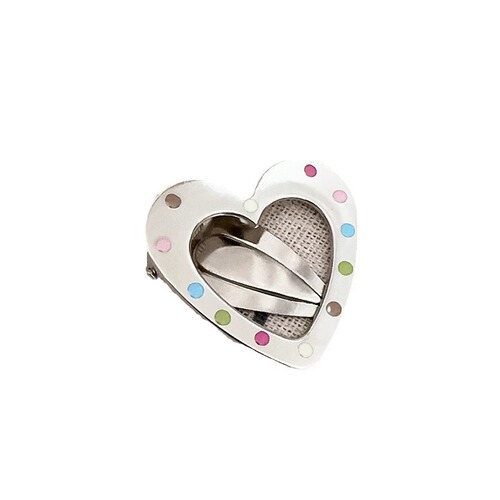 Metallic Color Polka Dot Front Hair Clips, Sweet Teen Duckbill Clips, Instagram Style Hair Accessories