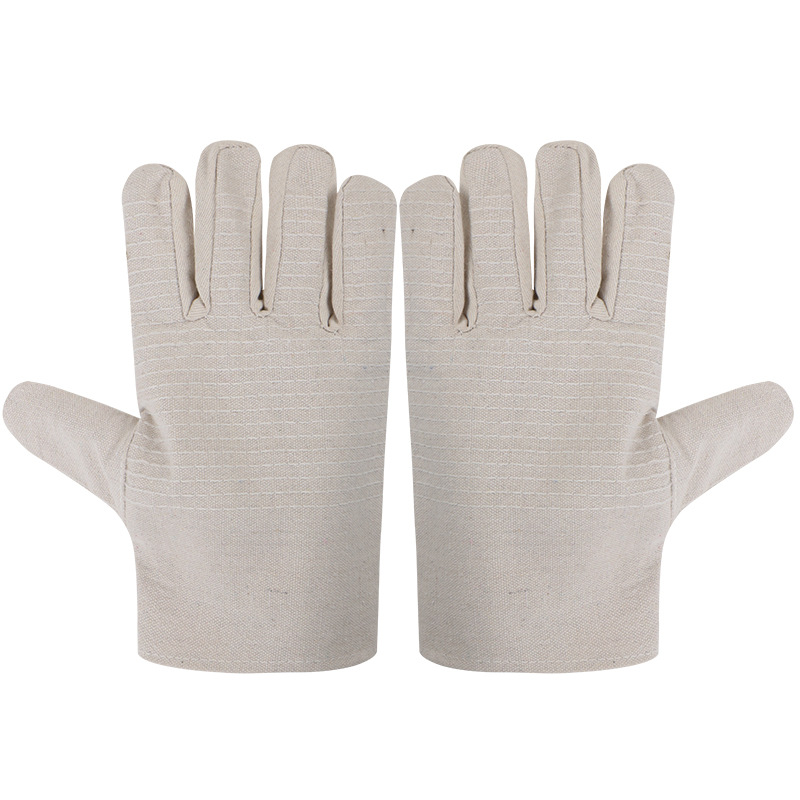 Luxin 24 guantes de lona de línea gruesa armadura blanca armadura amarilla guantes de soldador resistentes al desgaste guantes de protección laboral al por mayor